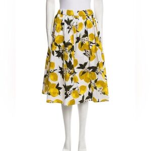 Samantha Sung  Yellow and White lemon print skirt nwt